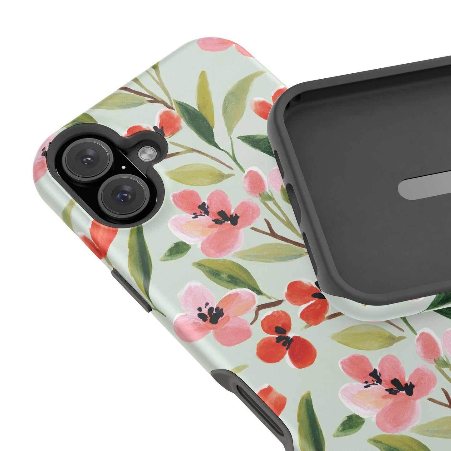 Coquette Floral Phone Case – Red & Pink Flower Aesthetic Case for iPhone & Samsung Galaxy