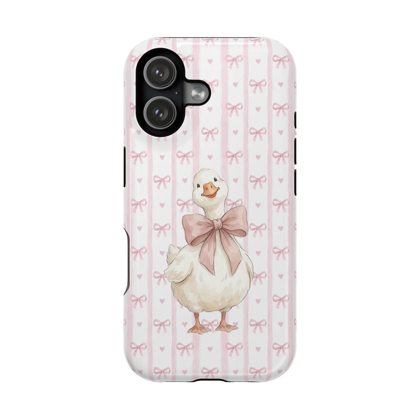 Coquette Goose Phone Case – Goose with Bow Aesthetic Case for iPhone & Samsung Galaxy