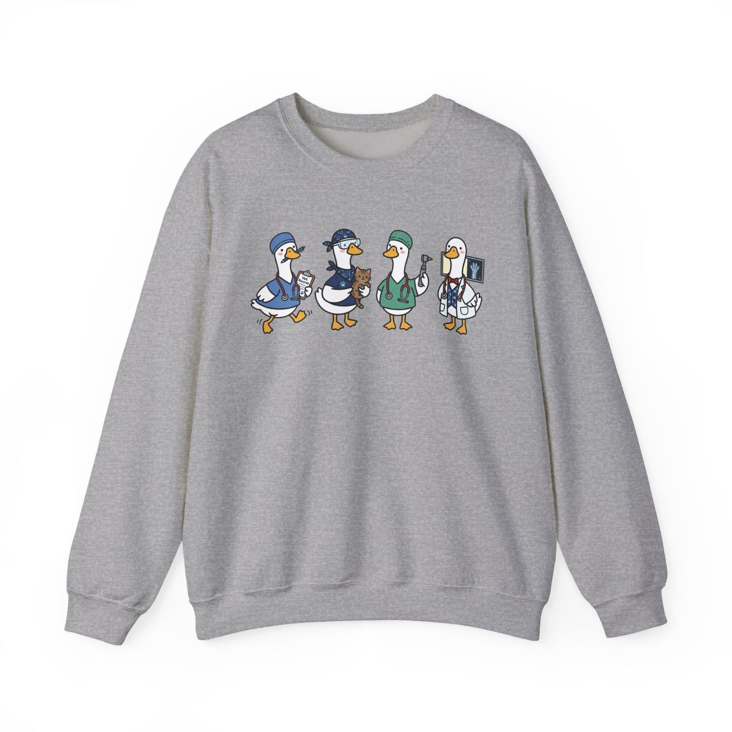 Funny Veterinary Goose Sweatshirt – Silly Goose Vet Tech Graphic Crewneck on Gildan for Vet Med Professionals