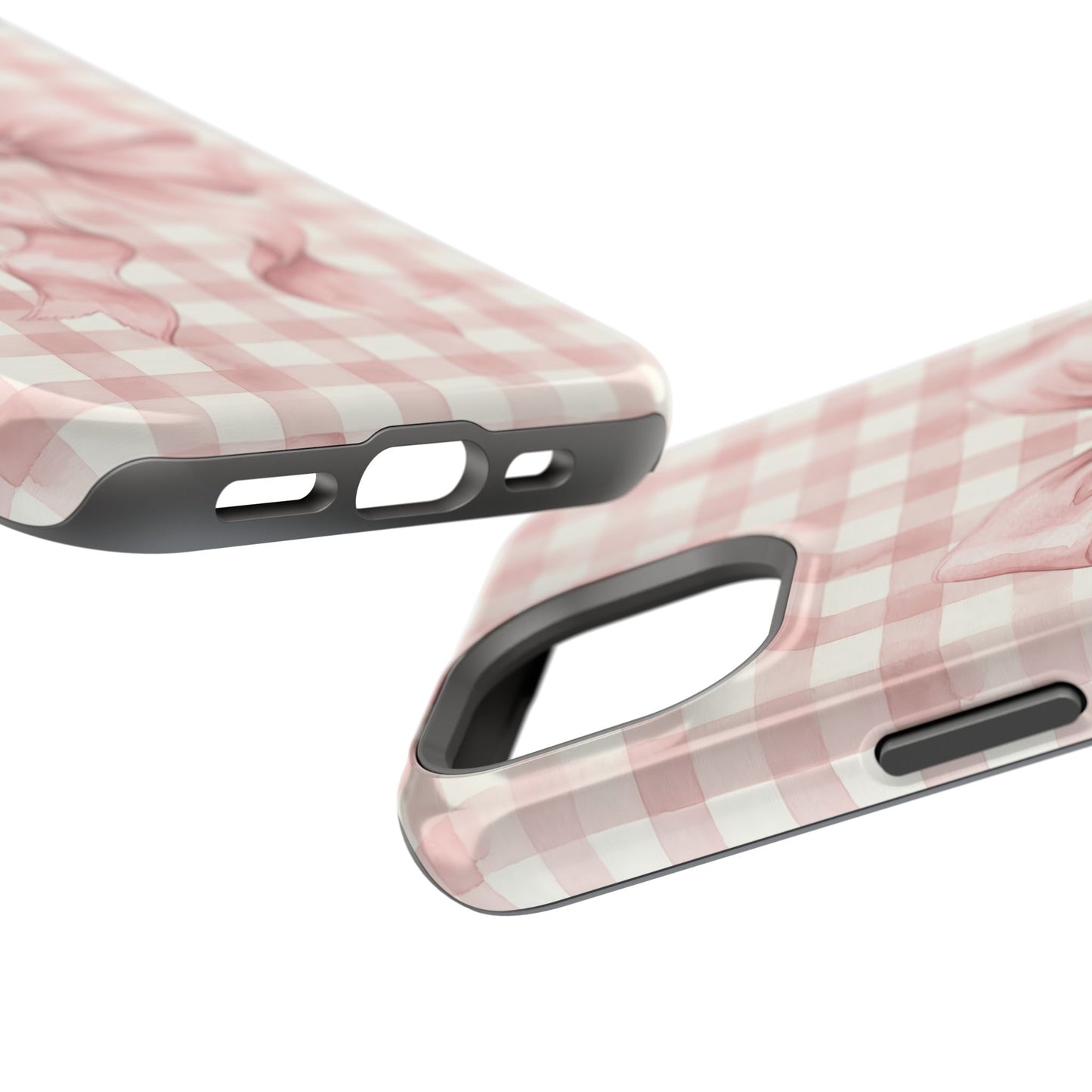 Coquette Bow Phone Case – Pink Gingham Ribbon Aesthetic Case for iPhone & Samsung Galaxy