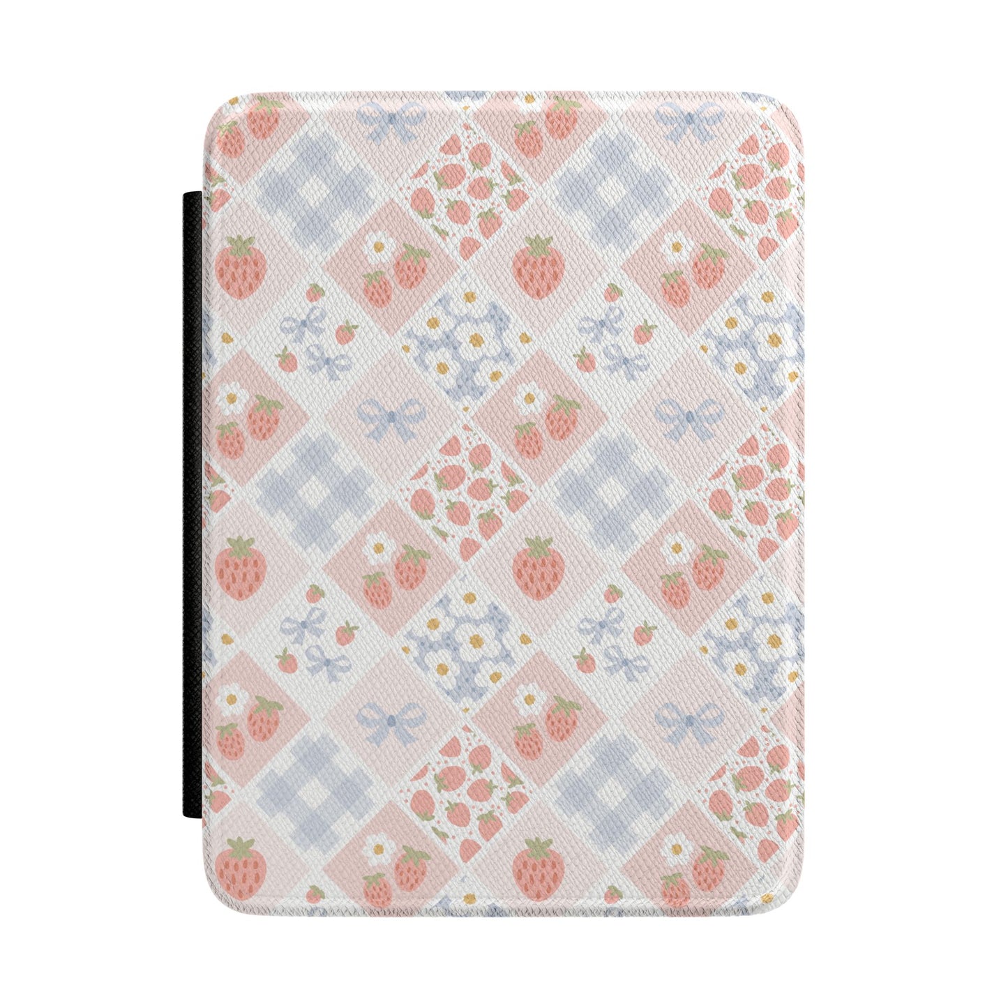 Cottagecore Strawberry Daisy Kindle Case – Floral Fruit Pattern Aesthetic E-Reader Cover for Book Lovers