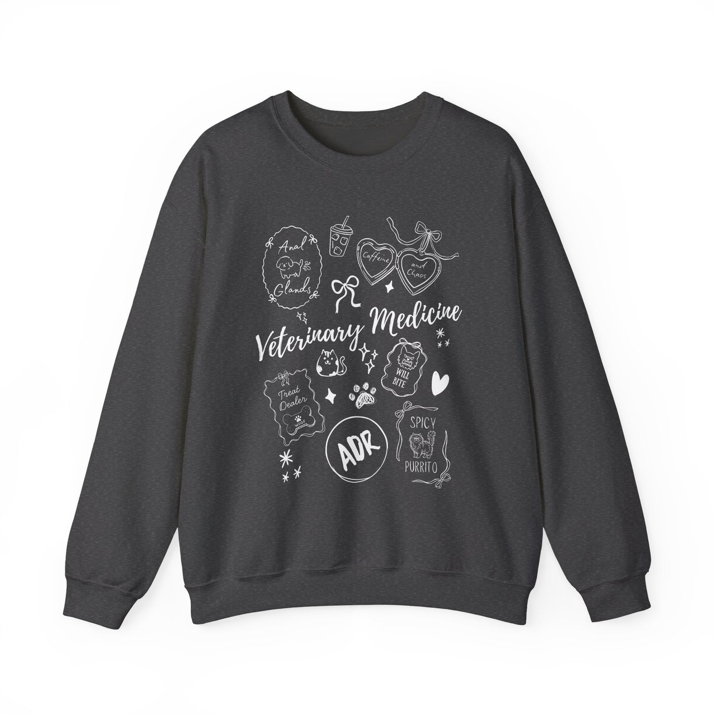Funny Veterinary Sweatshirt – Coquette Vet Med Graphic Crewneck on Gildan for Vet Techs