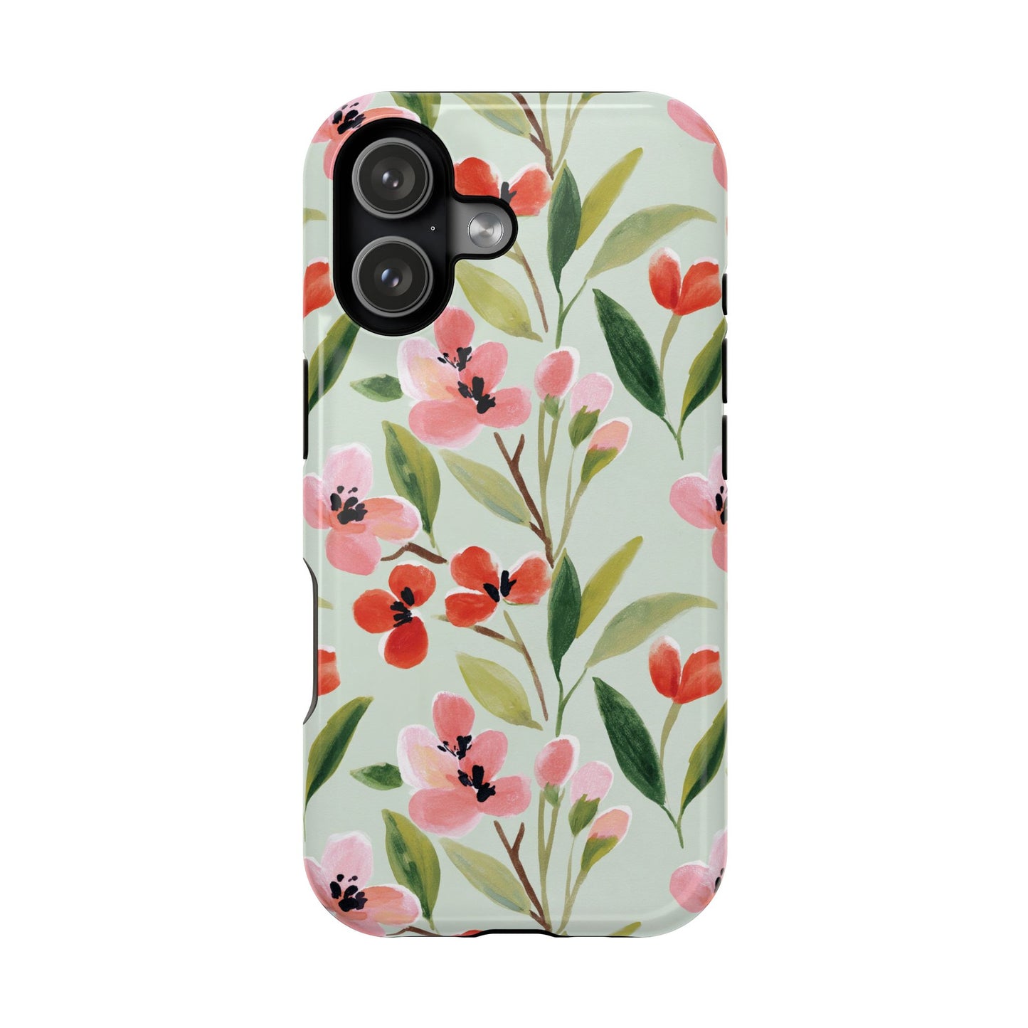 Coquette Floral Phone Case – Red & Pink Flower Aesthetic Case for iPhone & Samsung Galaxy