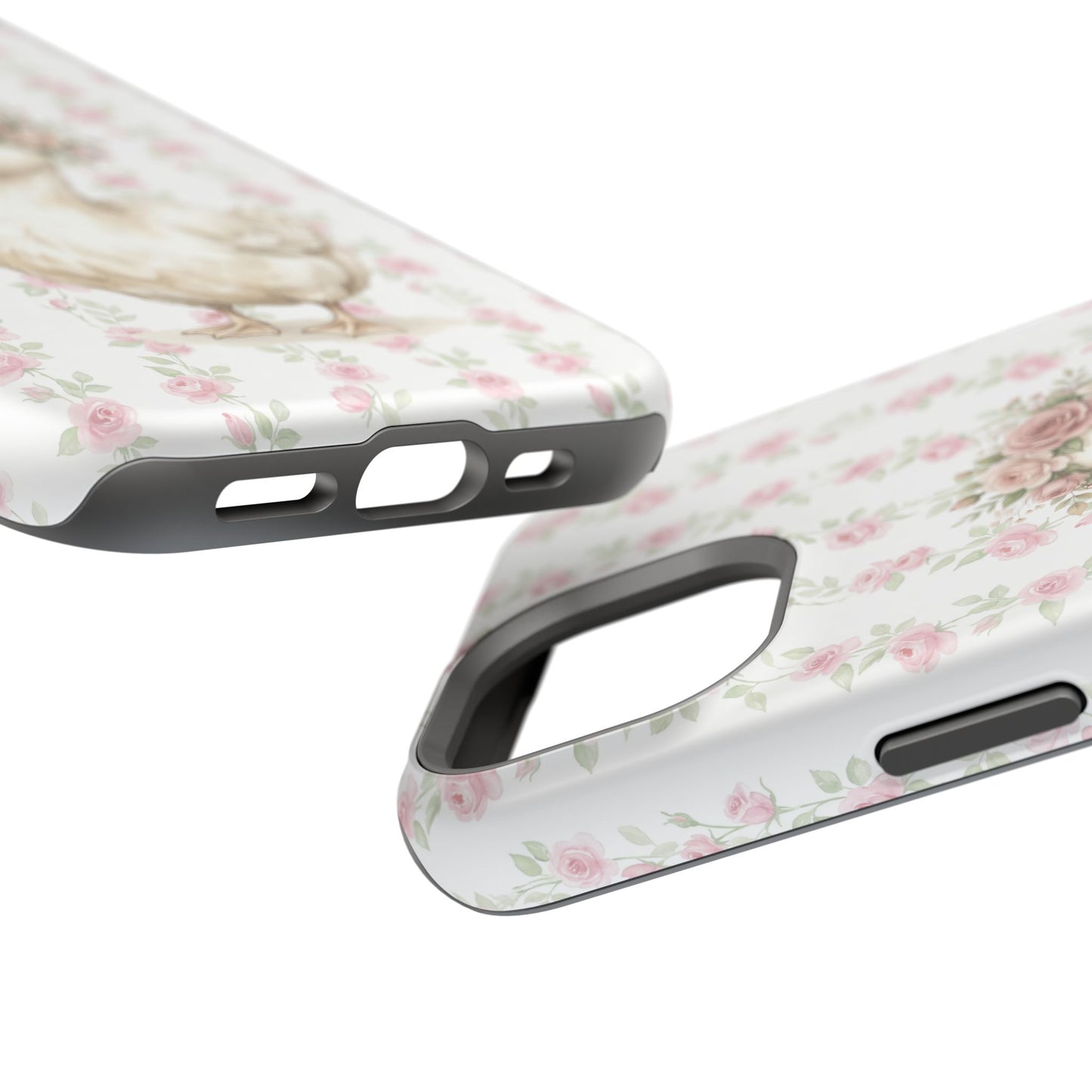 Coquette Floral Goose Phone Case – Vintage Flower Pattern Aesthetic Case for iPhone & Samsung Galaxy