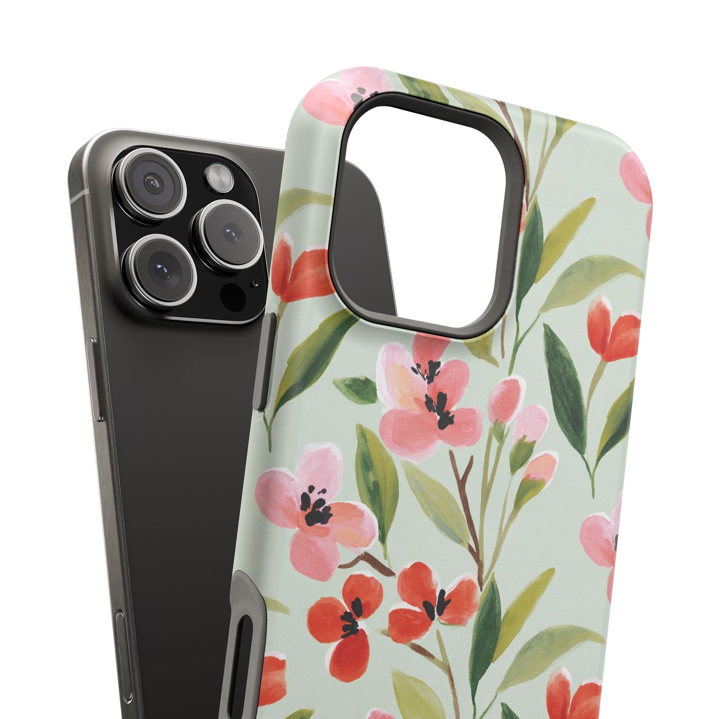 Coquette Floral Phone Case – Red & Pink Flower Aesthetic Case for iPhone & Samsung Galaxy