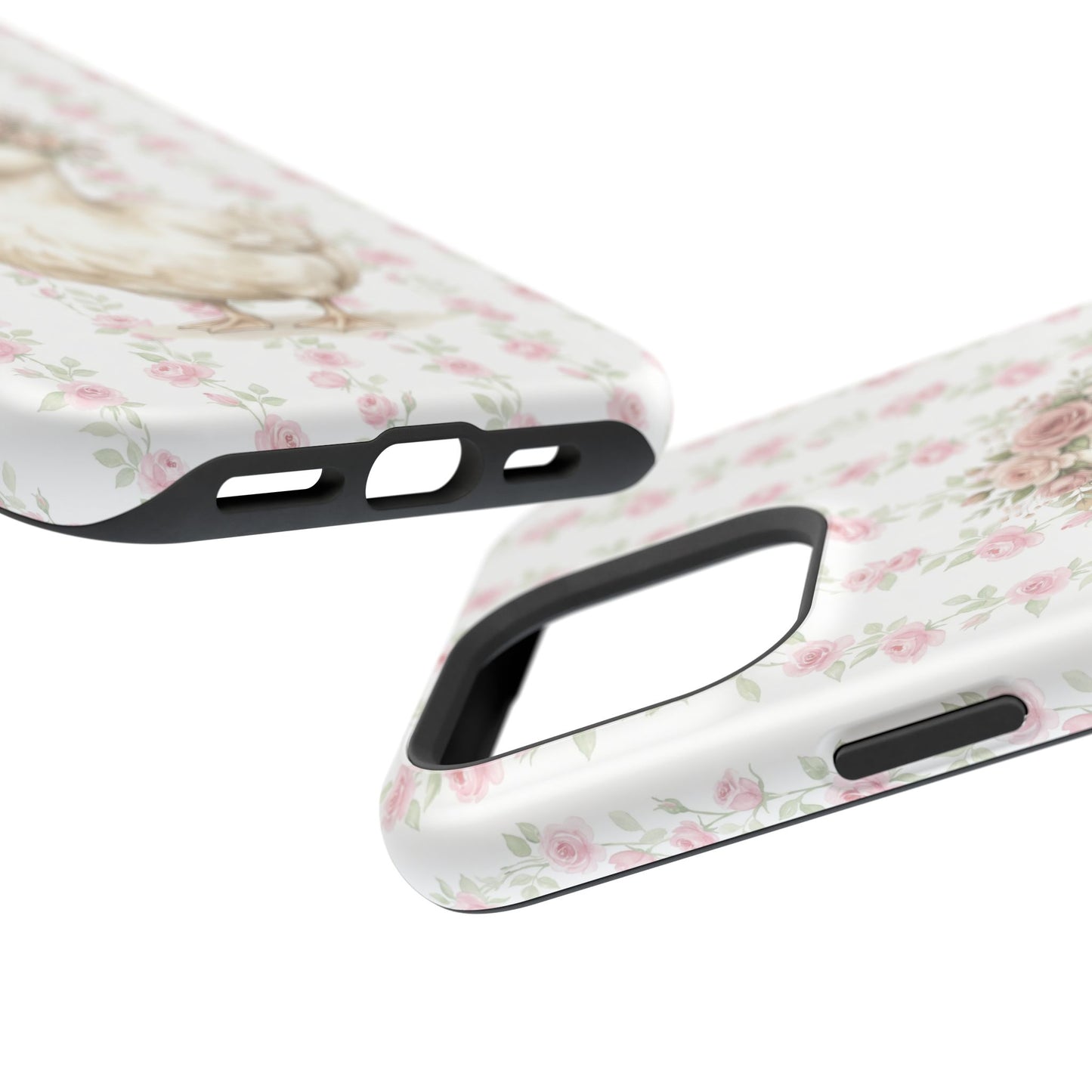 Coquette Floral Goose Phone Case – Vintage Flower Pattern Aesthetic Case for iPhone & Samsung Galaxy