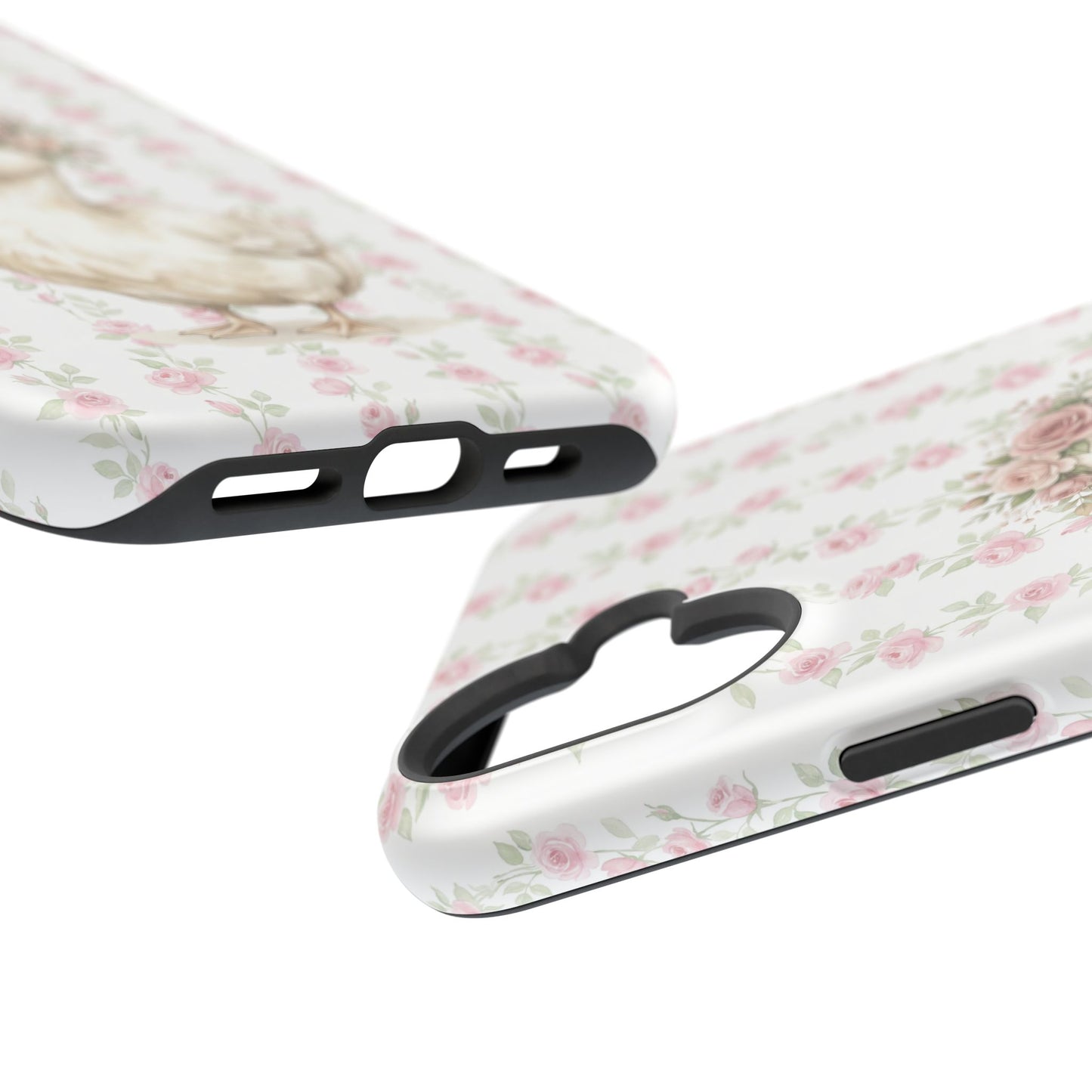 Coquette Floral Goose Phone Case – Vintage Flower Pattern Aesthetic Case for iPhone & Samsung Galaxy