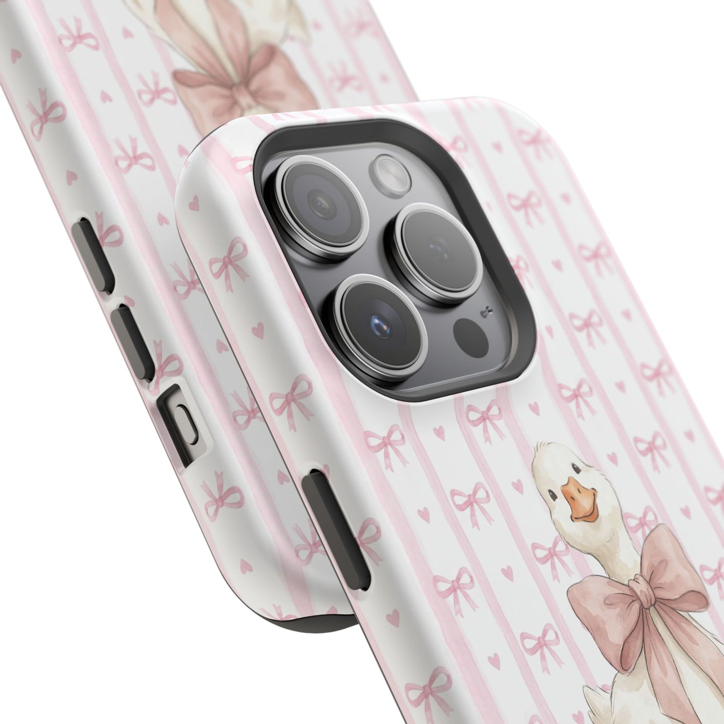 Coquette Goose Phone Case – Goose with Bow Aesthetic Case for iPhone & Samsung Galaxy