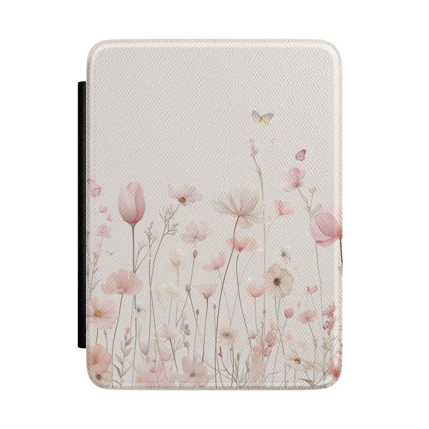 Cottagecore Butterfly Kindle Case – Pink Wildflower Floral Aesthetic E-Reader Cover for Book Lovers
