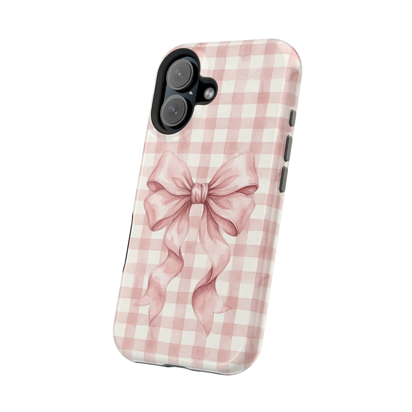 Coquette Bow Phone Case – Pink Gingham Ribbon Aesthetic Case for iPhone & Samsung Galaxy