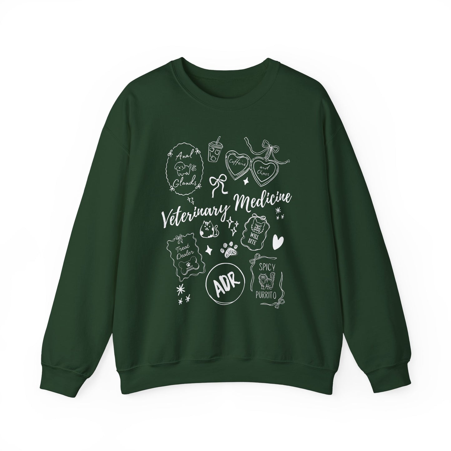 Funny Veterinary Sweatshirt – Coquette Vet Med Graphic Crewneck on Gildan for Vet Techs