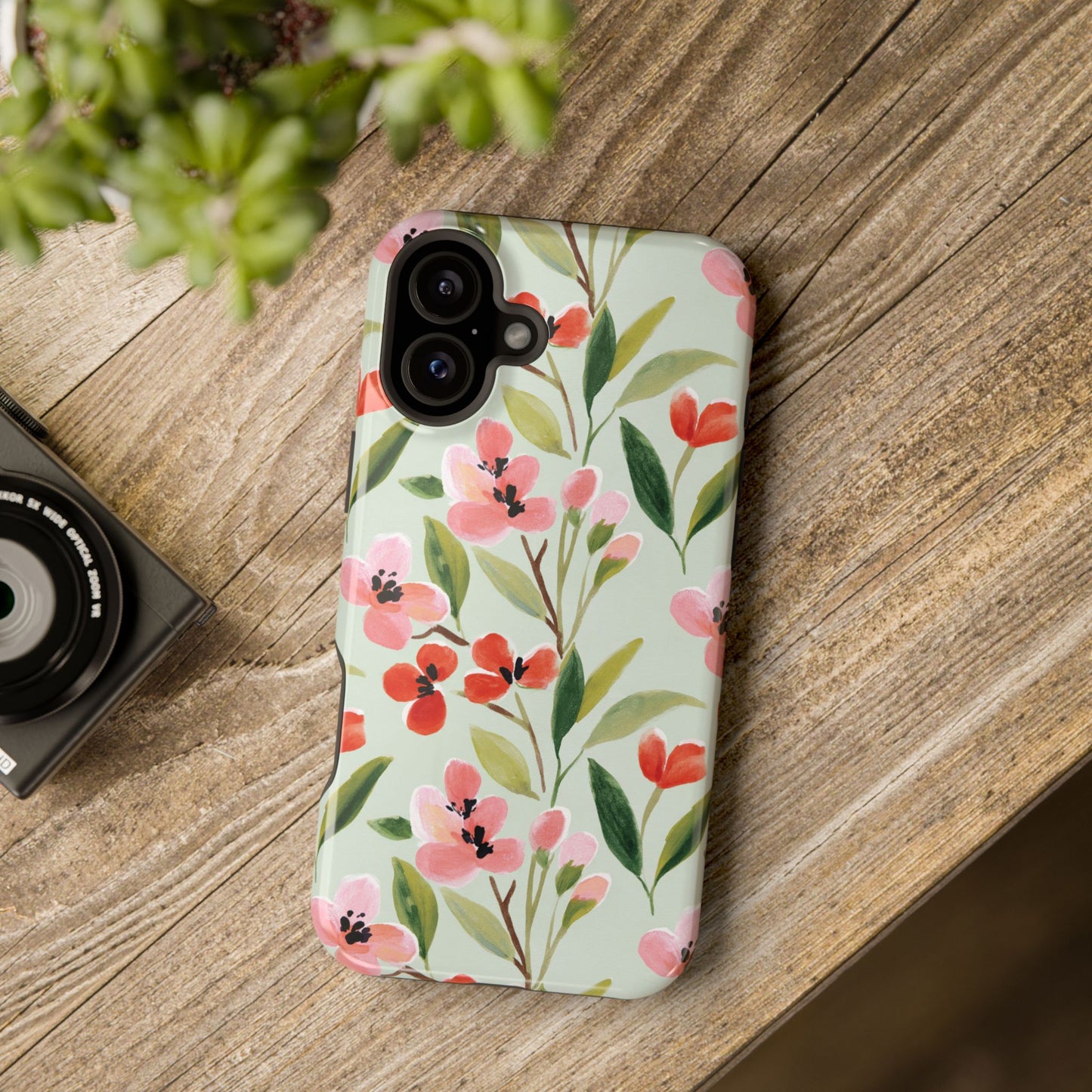 Coquette Floral Phone Case – Red & Pink Flower Aesthetic Case for iPhone & Samsung Galaxy