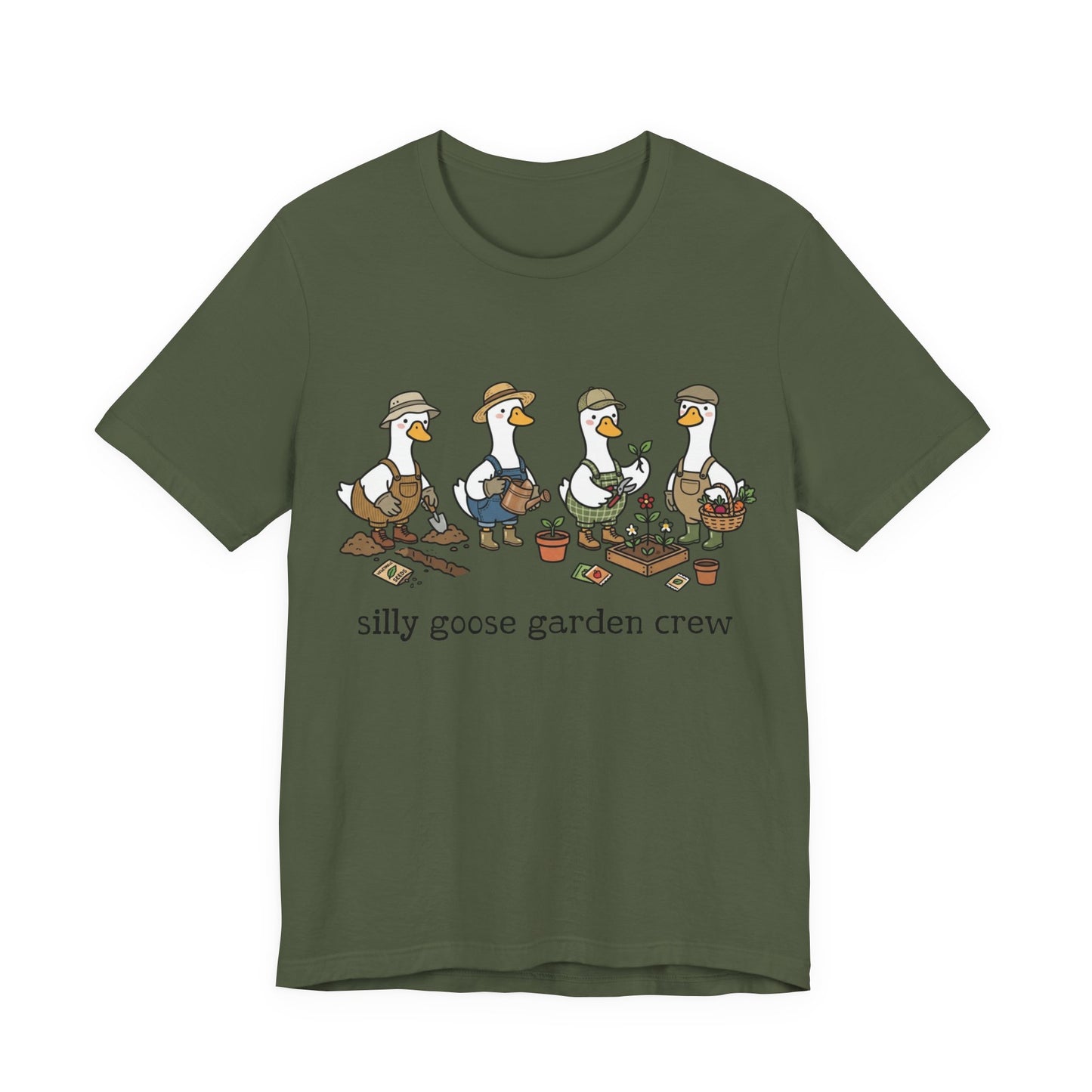Garden Goose T-Shirt – “Garden Goose Crew” Cottagecore Funny Graphic Tee on Bella Canvas