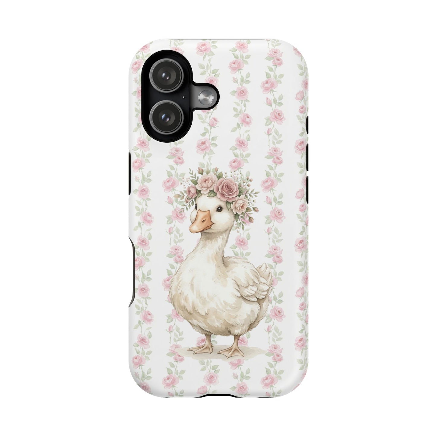 Coquette Floral Goose Phone Case – Vintage Flower Pattern Aesthetic Case for iPhone & Samsung Galaxy