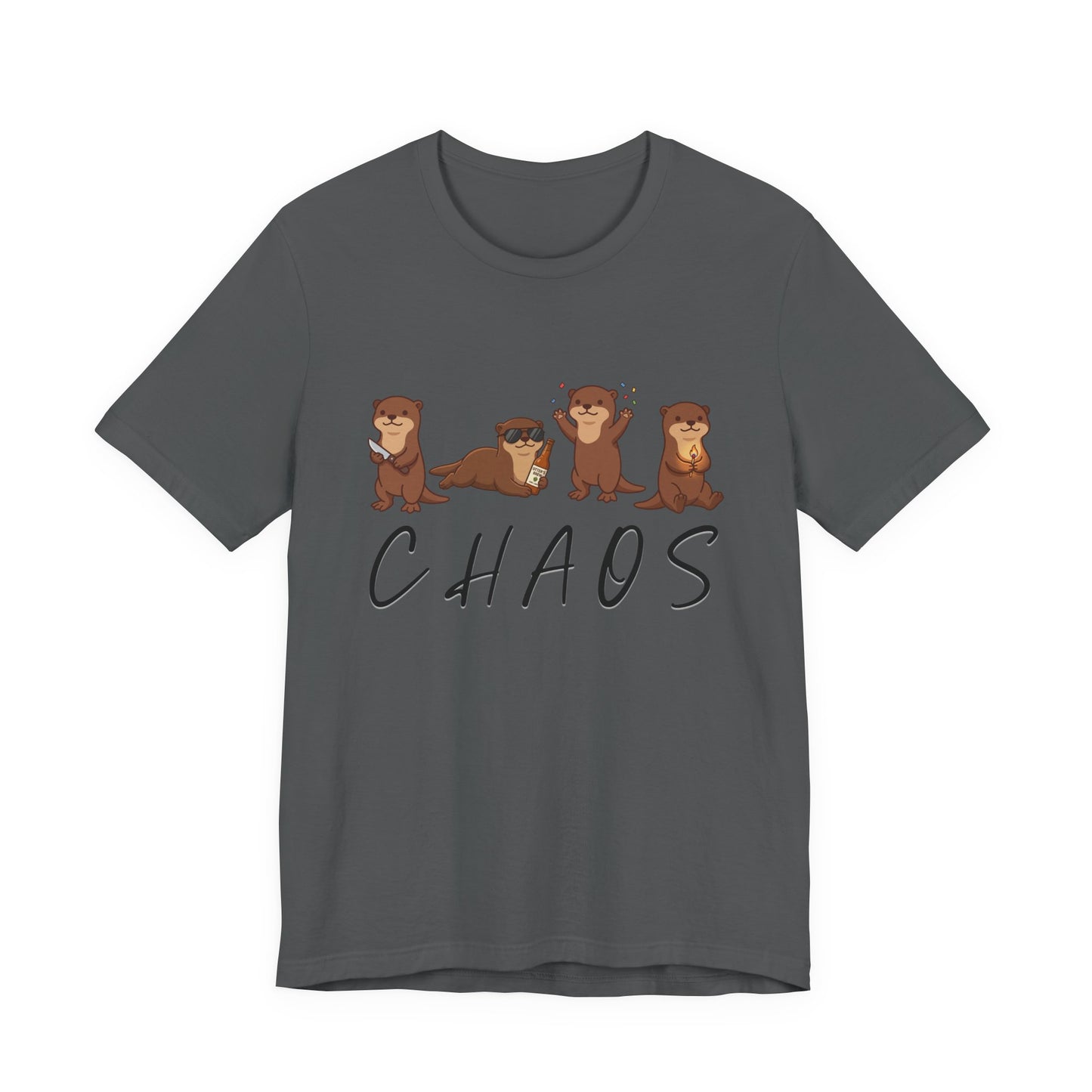 Otter Chaos T-Shirt – Funny Chaotic Otters Graphic Tee on Bella Canvas for Animal Lovers