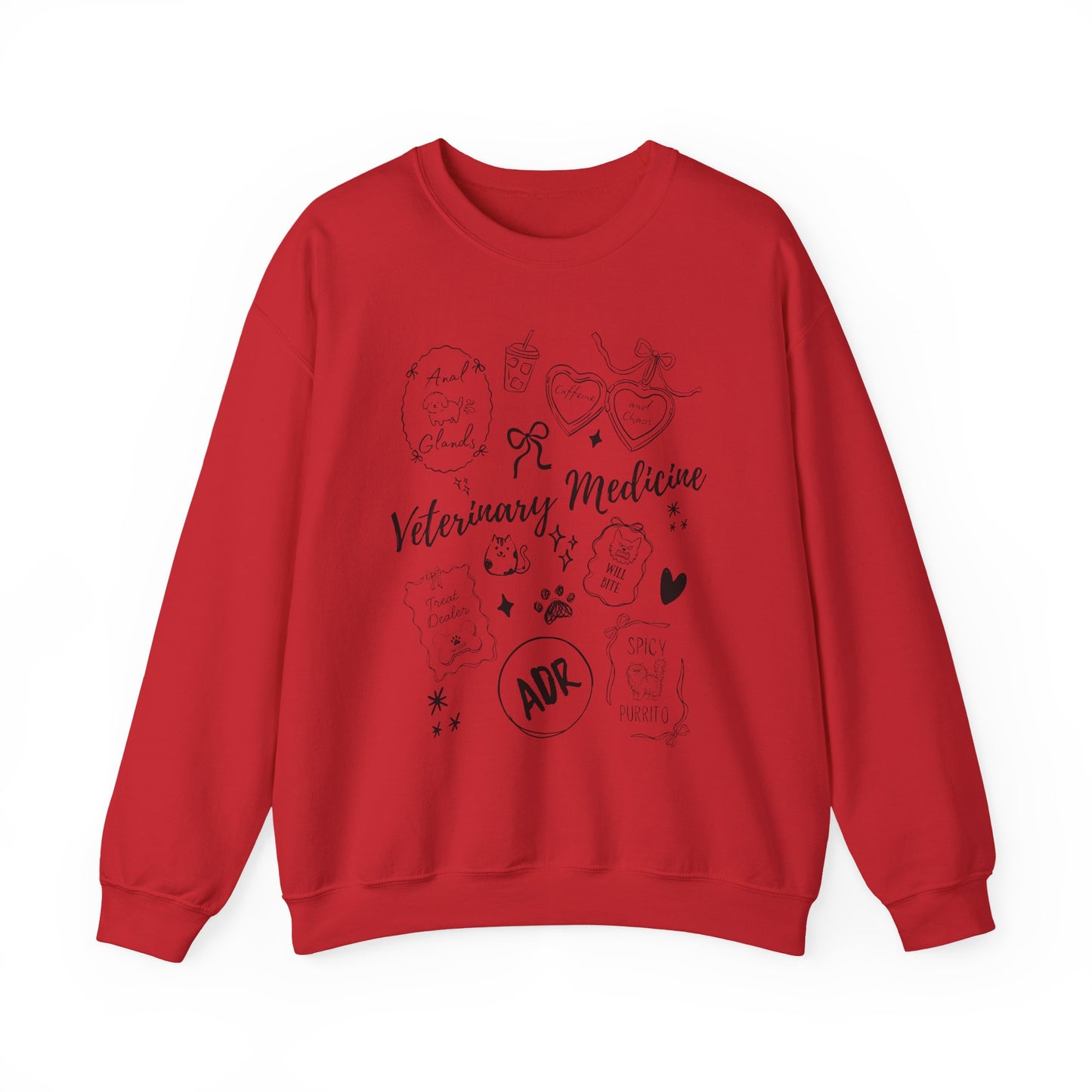 Funny Veterinary Sweatshirt – Coquette Vet Med Graphic Crewneck on Gildan for Vet Techs