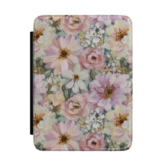 Cottagecore Floral Kindle Case – Oil Painting Flower Aesthetic E-Reader Cover for Book Lovers