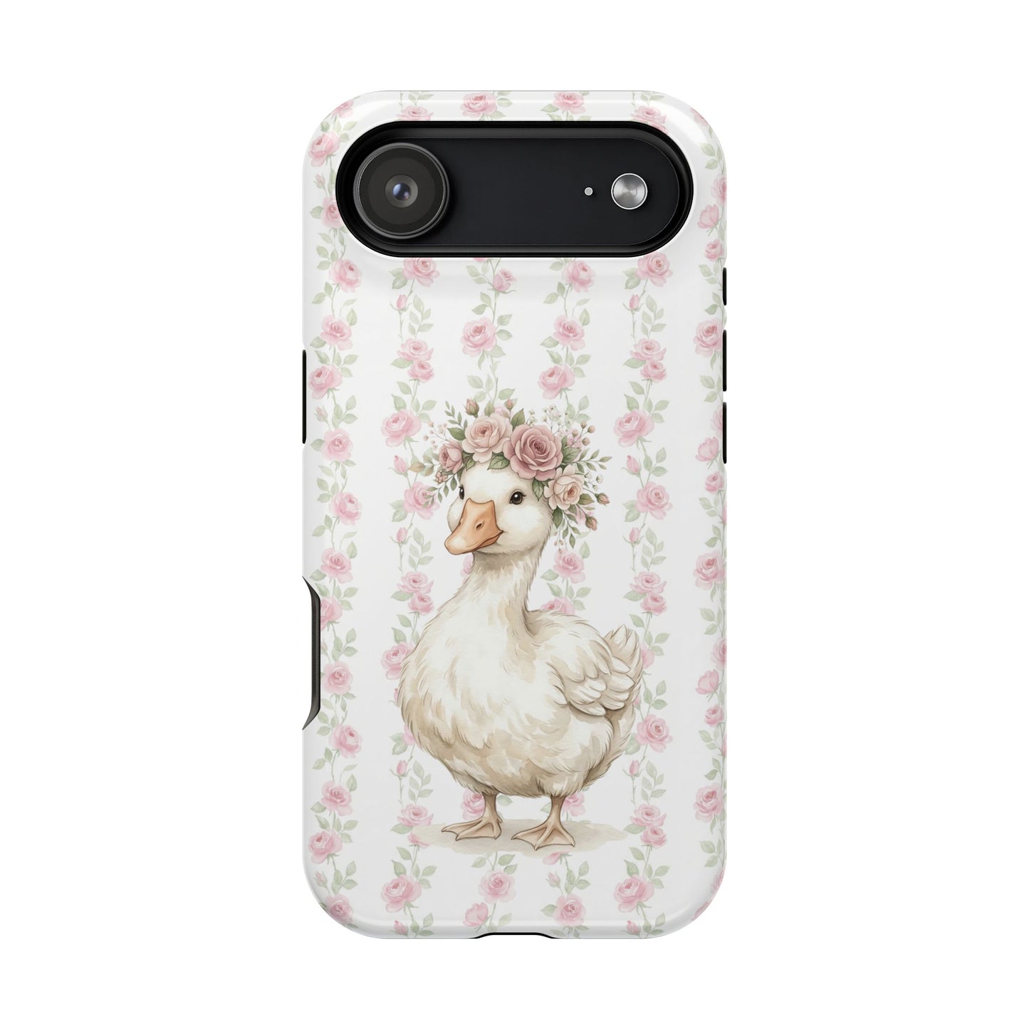 Coquette Floral Goose Phone Case – Vintage Flower Pattern Aesthetic Case for iPhone & Samsung Galaxy