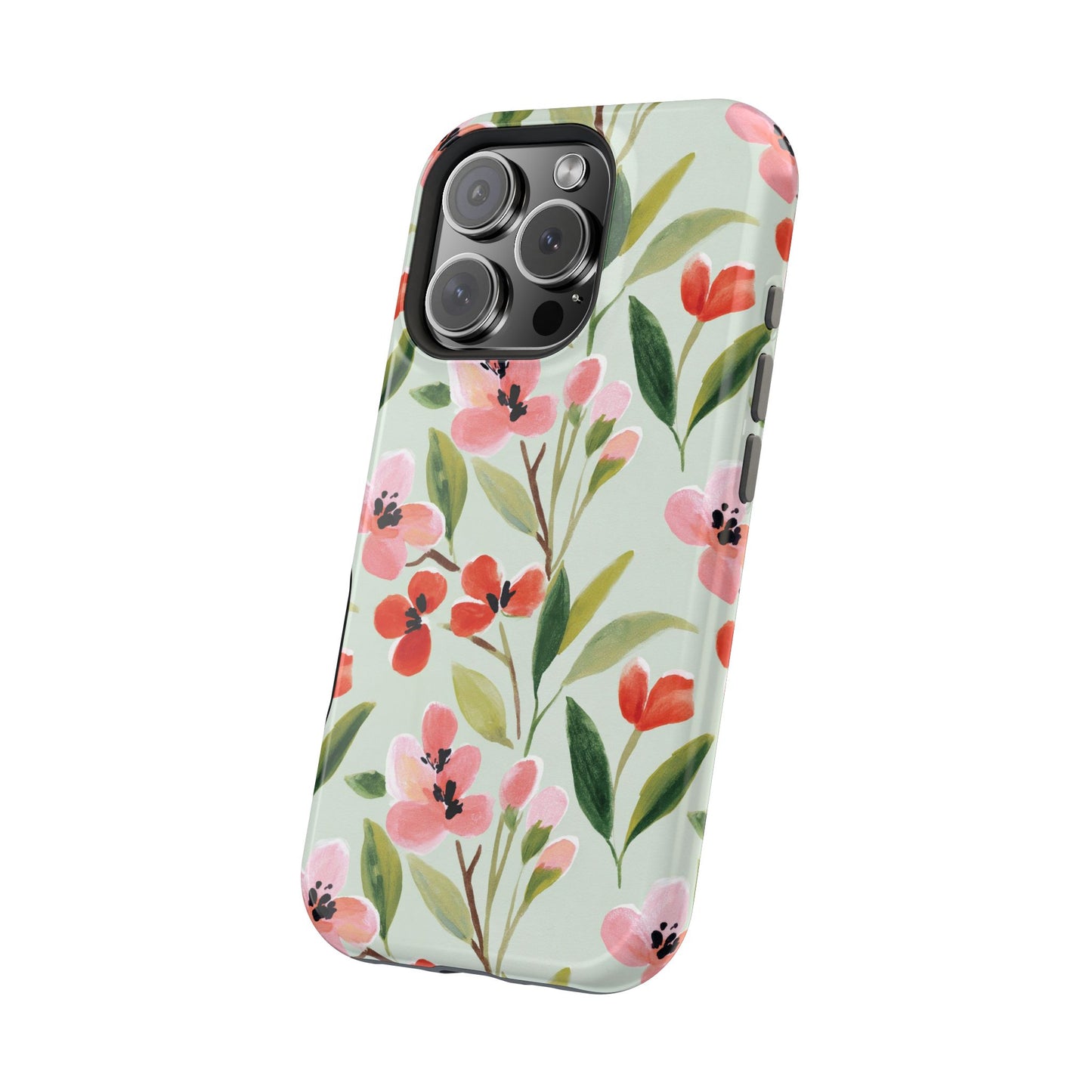 Coquette Floral Phone Case – Red & Pink Flower Aesthetic Case for iPhone & Samsung Galaxy