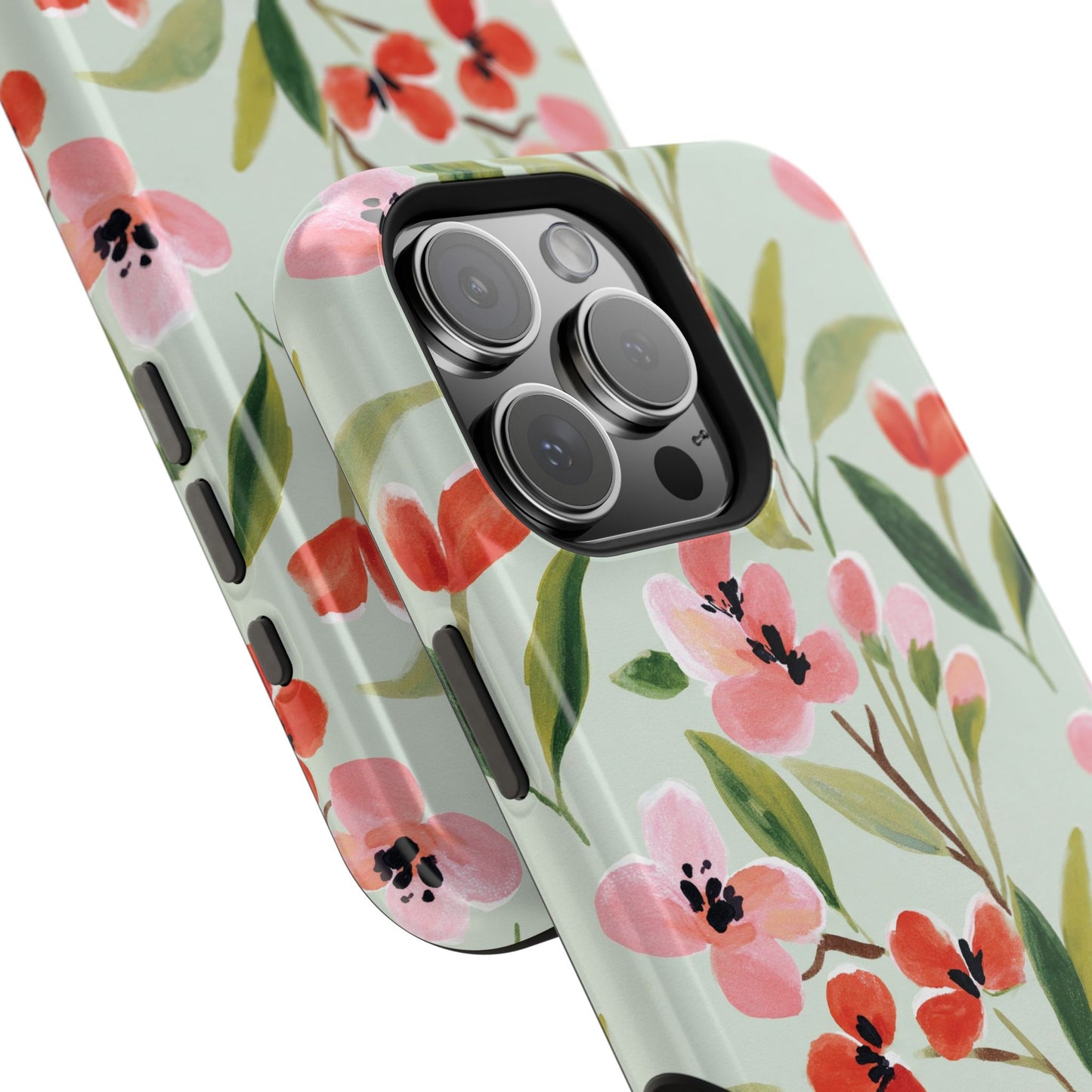 Coquette Floral Phone Case – Red & Pink Flower Aesthetic Case for iPhone & Samsung Galaxy