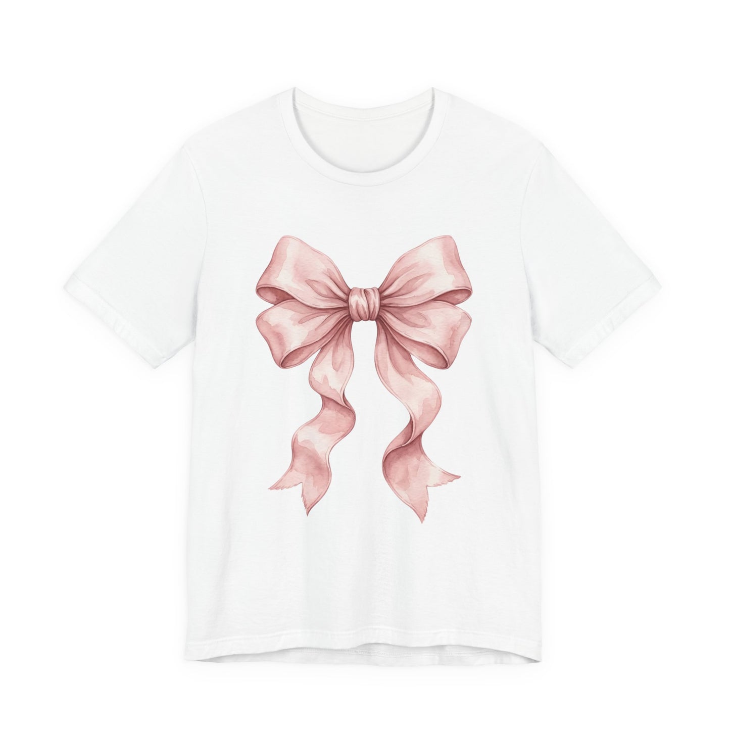 Coquette Bow T-Shirt – Pink Ribbon Aesthetic Graphic Tee on Comfort Colors for Cute Style Lovers
