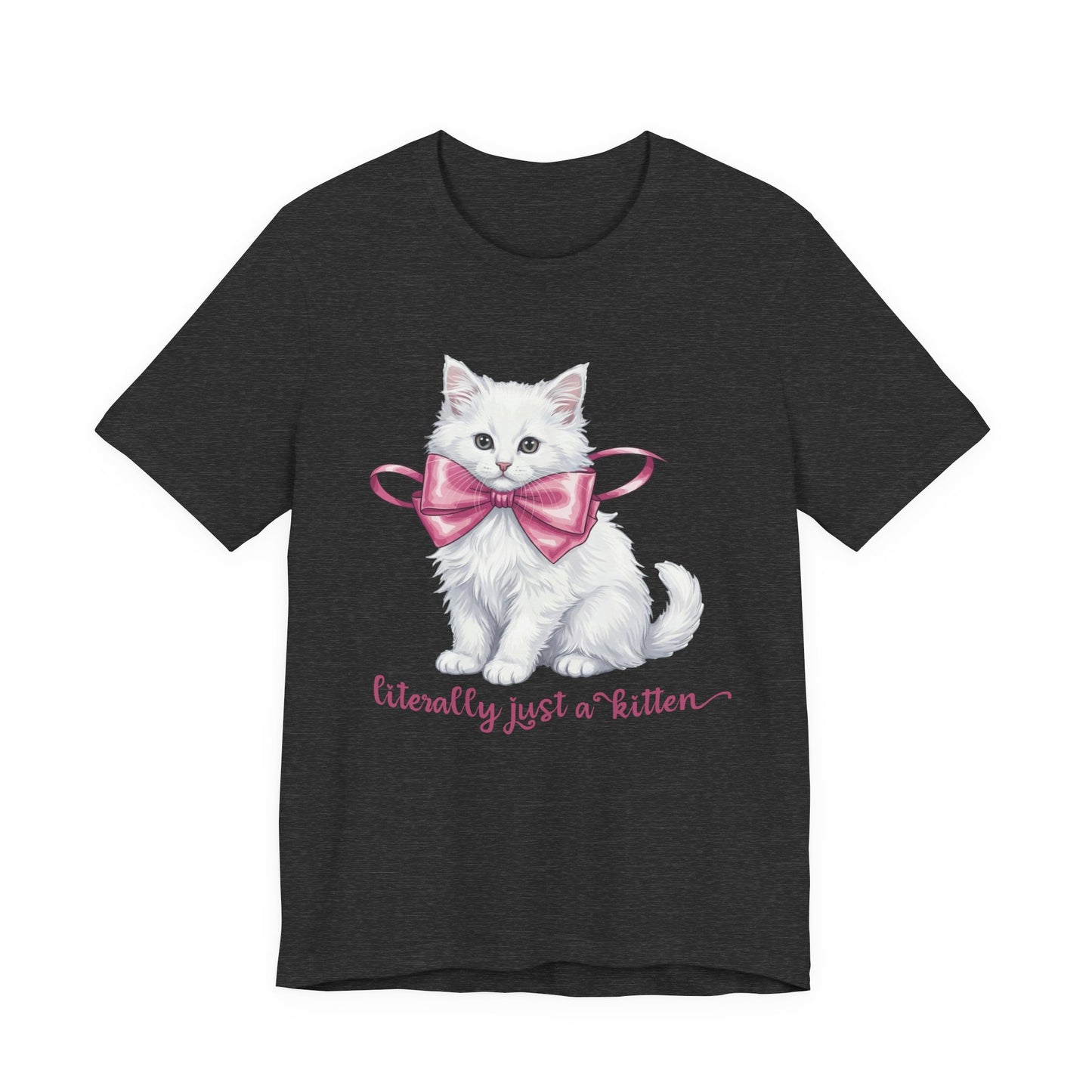 Coquette Kitten T-Shirt – Cute Bow Cat Aesthetic Graphic Tee on Bella Canvas for Cat Lovers
