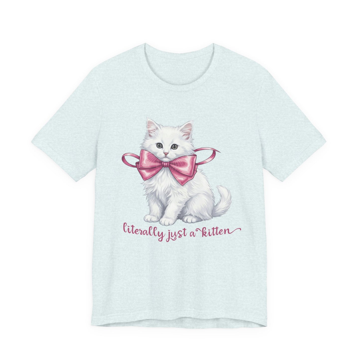 Coquette Kitten T-Shirt – Cute Bow Cat Aesthetic Graphic Tee on Bella Canvas for Cat Lovers