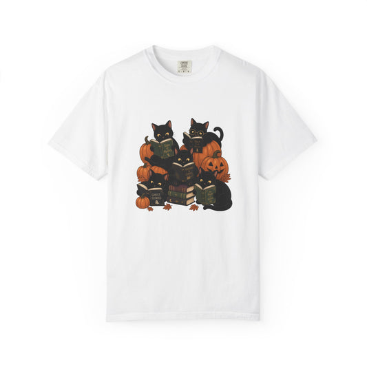 Halloween Black Cats & Pumpkins Comfort Colors T-Shirt