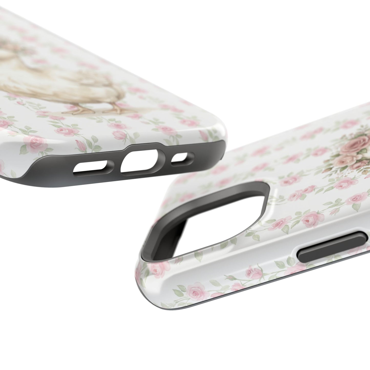 Coquette Floral Goose Phone Case – Vintage Flower Pattern Aesthetic Case for iPhone & Samsung Galaxy