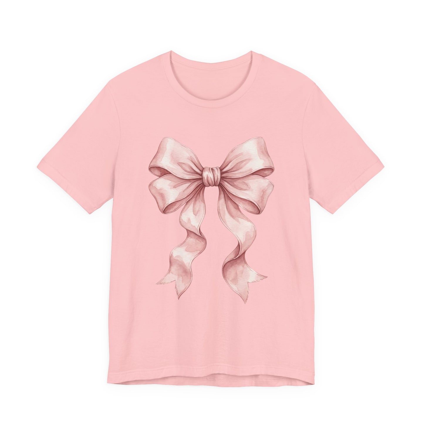 Coquette Bow T-Shirt – Pink Ribbon Aesthetic Graphic Tee on Comfort Colors for Cute Style Lovers