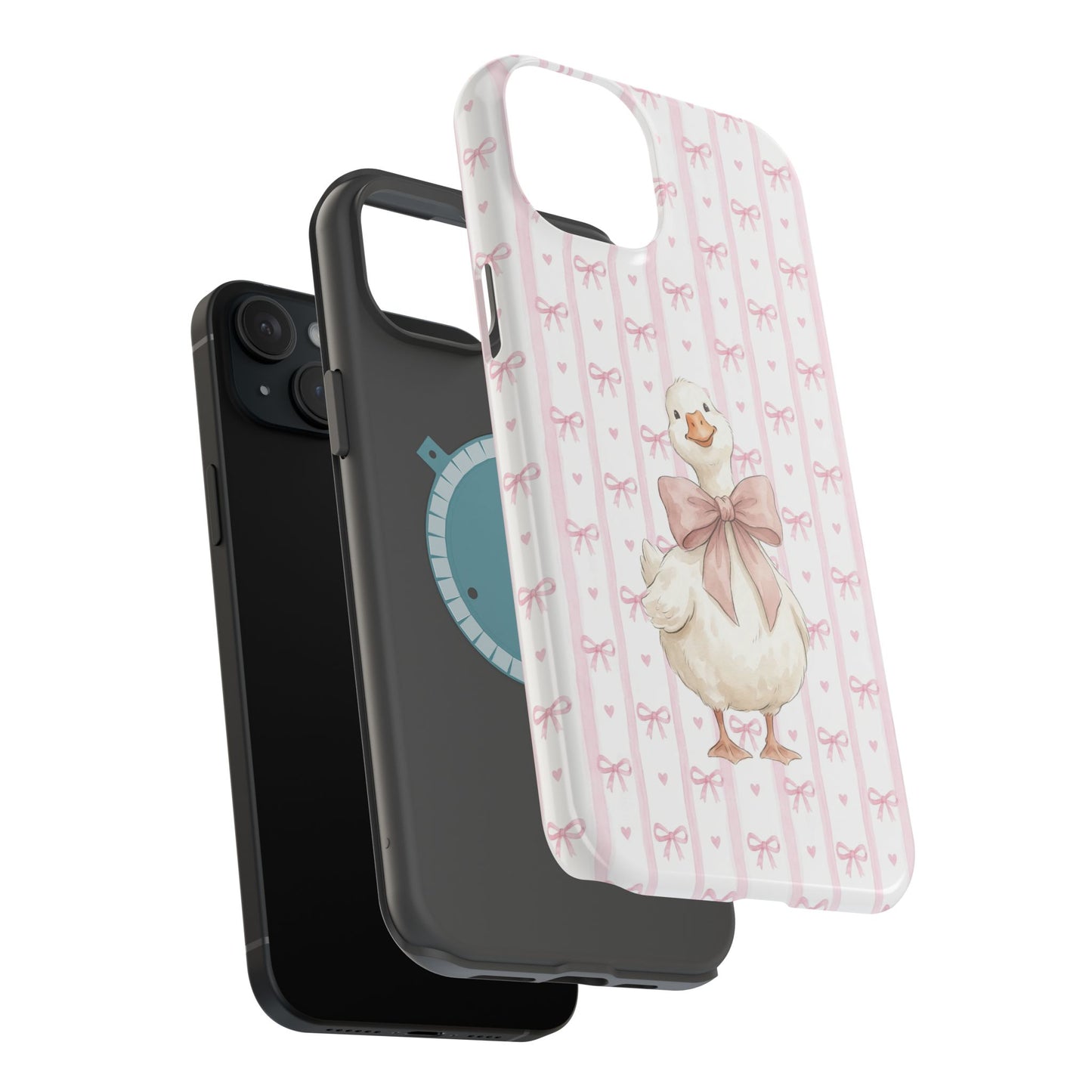 Coquette Goose Phone Case – Goose with Bow Aesthetic Case for iPhone & Samsung Galaxy