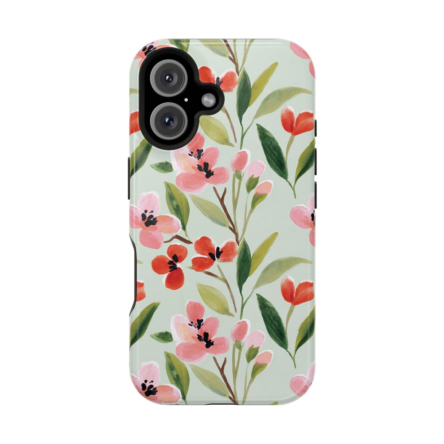 Coquette Floral Phone Case – Red & Pink Flower Aesthetic Case for iPhone & Samsung Galaxy
