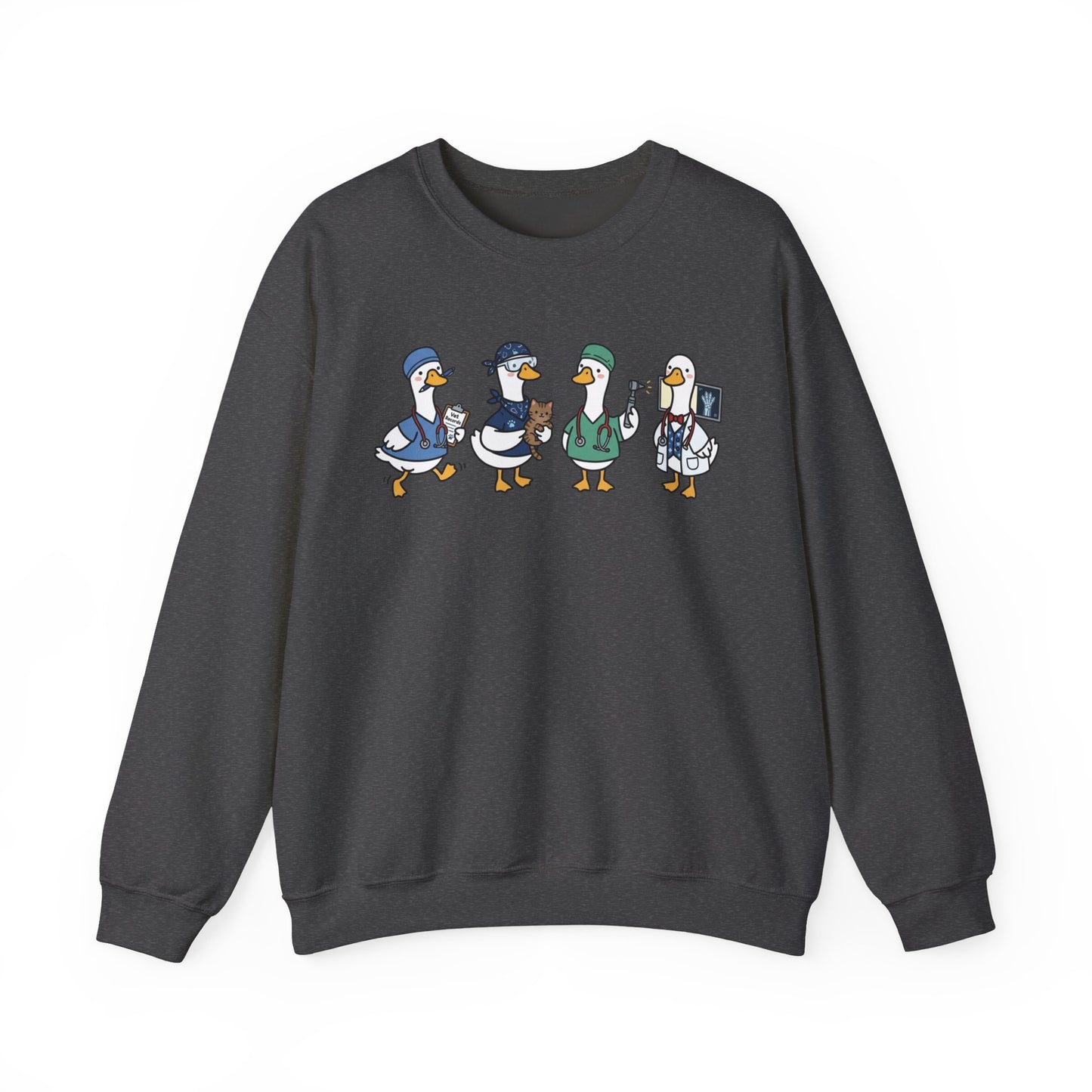Funny Veterinary Goose Sweatshirt – Silly Goose Vet Tech Graphic Crewneck on Gildan for Vet Med Professionals