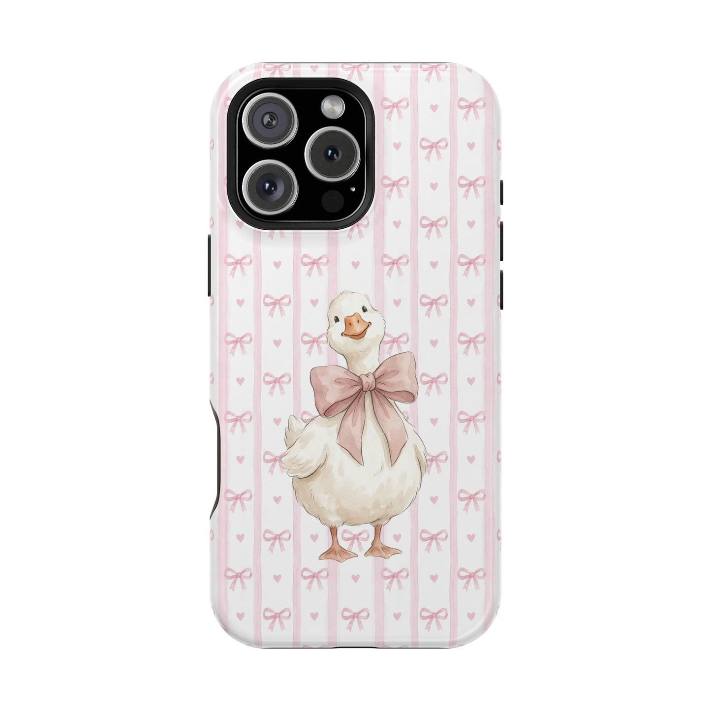 Coquette Goose Phone Case – Goose with Bow Aesthetic Case for iPhone & Samsung Galaxy