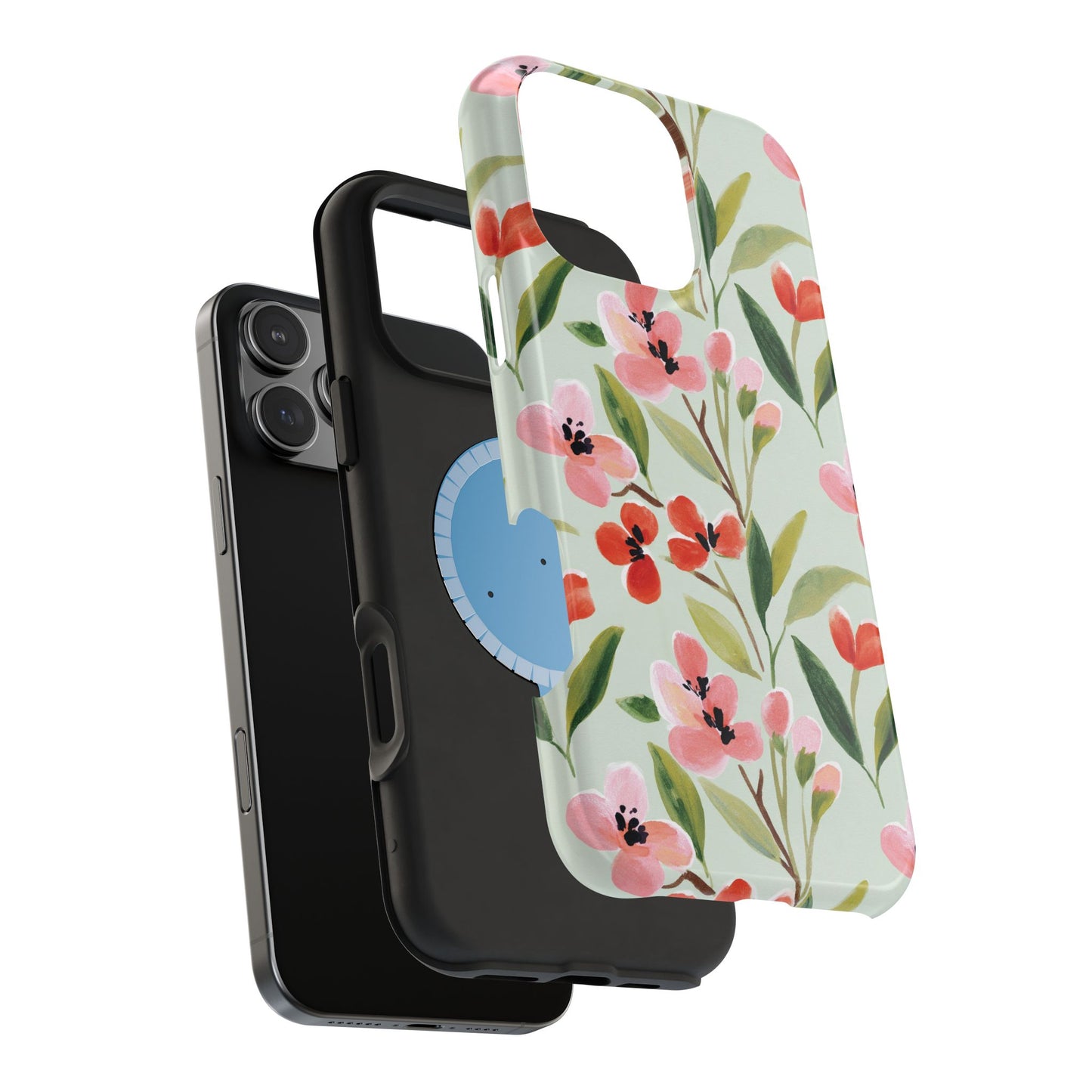 Coquette Floral Phone Case – Red & Pink Flower Aesthetic Case for iPhone & Samsung Galaxy