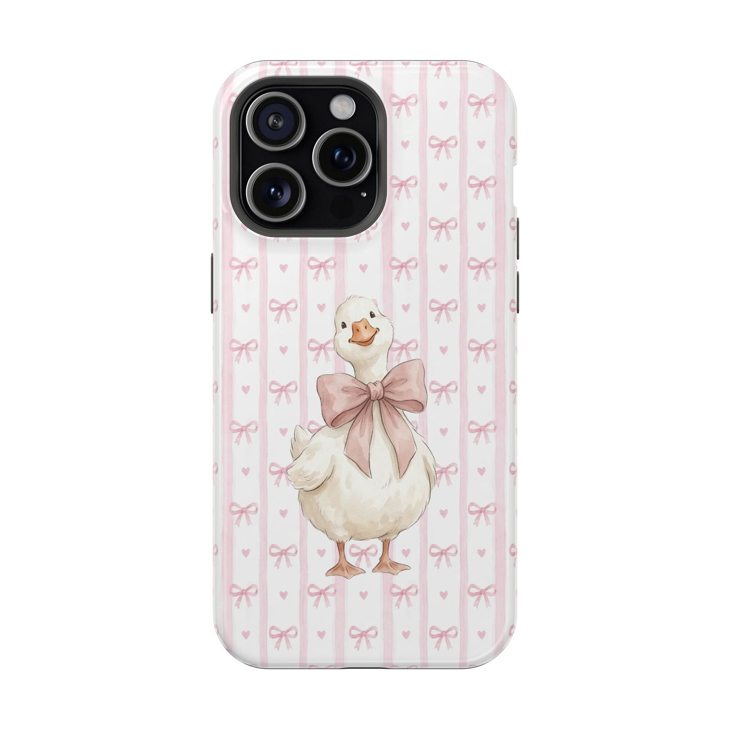 Coquette Goose Phone Case – Goose with Bow Aesthetic Case for iPhone & Samsung Galaxy